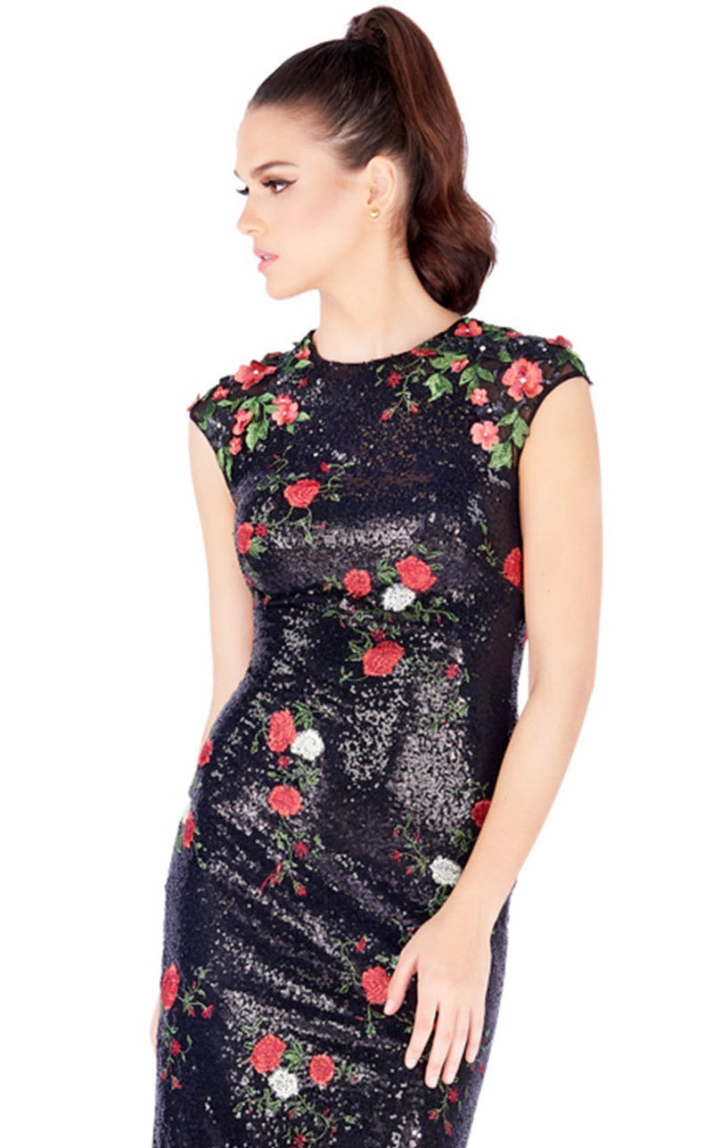 Mac Duggal 40857B Black-Rose