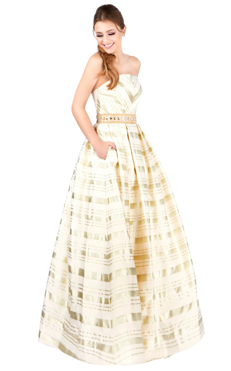 Mac Duggal 40883H Ivory/Gold