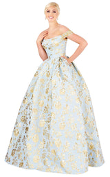 Mac Duggal 40893H Golden-Blue