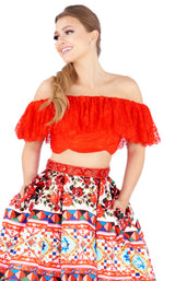 Mac Duggal 40901H Red Multi