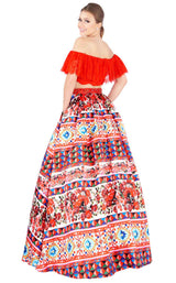 Mac Duggal 40901H Red Multi