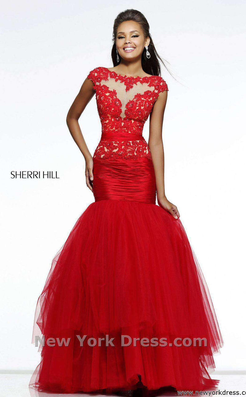 Sherri Hill 21261 Red/Nude