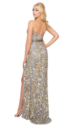 Mac Duggal 4691D Platinum/Gold