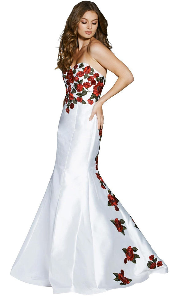 Jovani 48122BG Ivory Multi