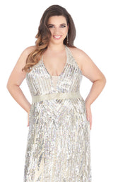 Mac Duggal Fabulouss 4846F Silver/Nude