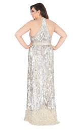 Mac Duggal Fabulouss 4846F Silver/Nude