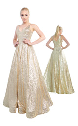 Mac Duggal 48798I Gold-Sequin
