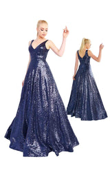 Mac Duggal 48798I Midnight-Sequin