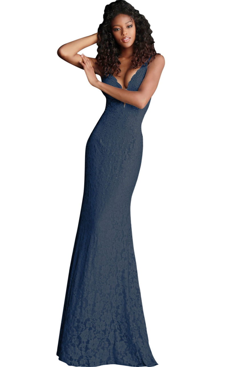 jovani navy blue mermaid dress $525 NWT NAVY BLUE JOVANI PROM/PAGEANT/FORMAL DRESS/GOWN #22104A SIZE 2 4