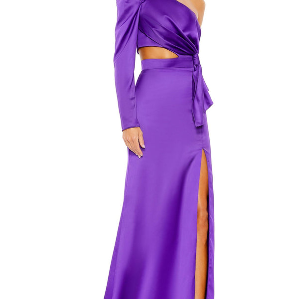 関税送料込【MAC DUGGAL】ロング ワンピース メッシュ パープル 49570-Purple-