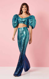 Rachel Allan 50219 Turquoise Ombre