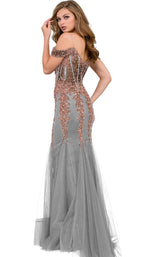 Jovani 51115BG Silver/Nude