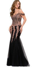 Jovani 51115BG Black/Rose