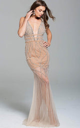 Jovani 51272bg Nude-Silver