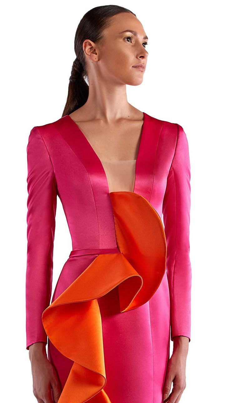 Edward Arsouni Couture SS0518 Fuchsia-Orange