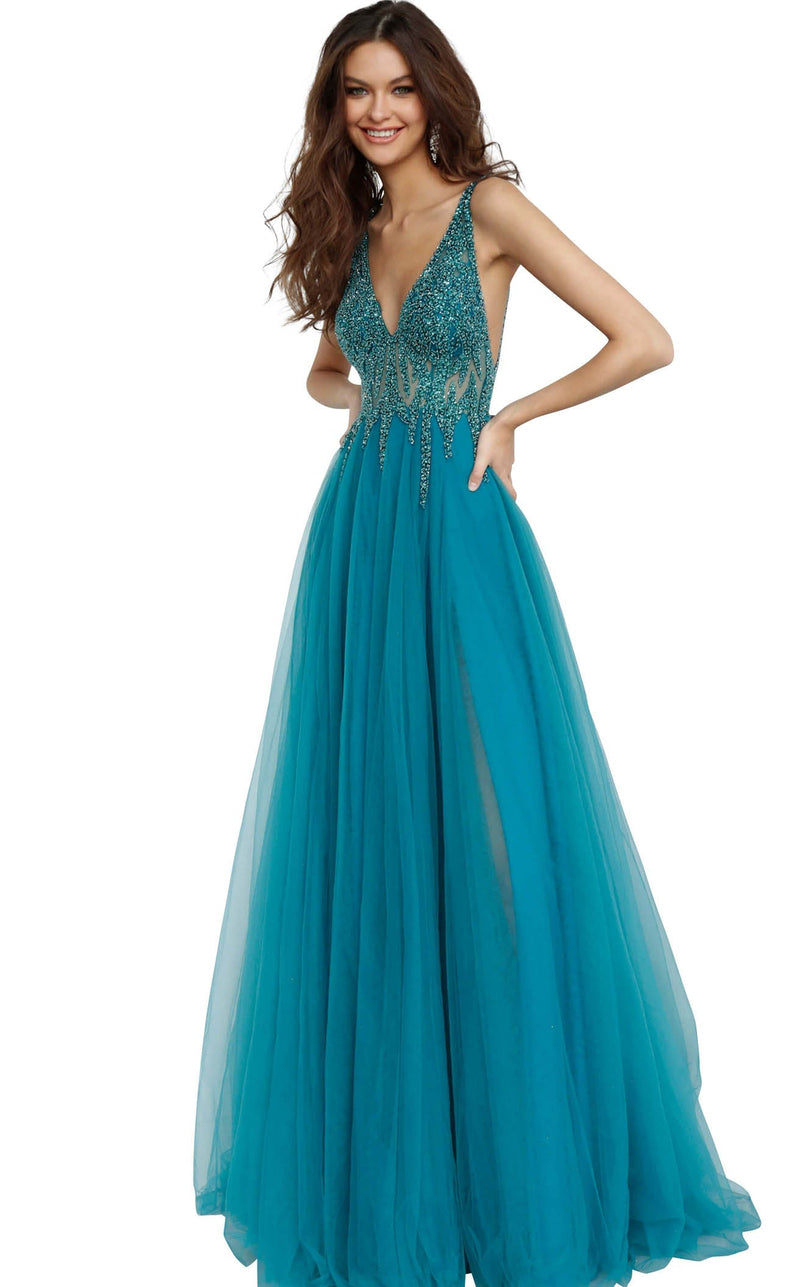 Jovani 54873BG Teal