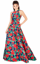 Mac Duggal 55162L Midnight Rose