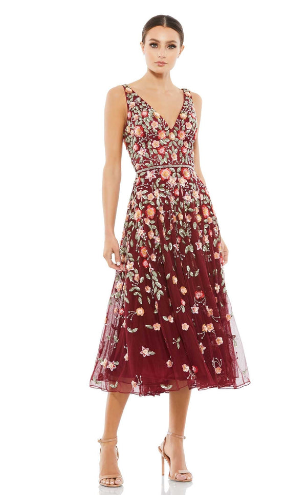 Mac Duggal 5527 Burgundy-Multi
