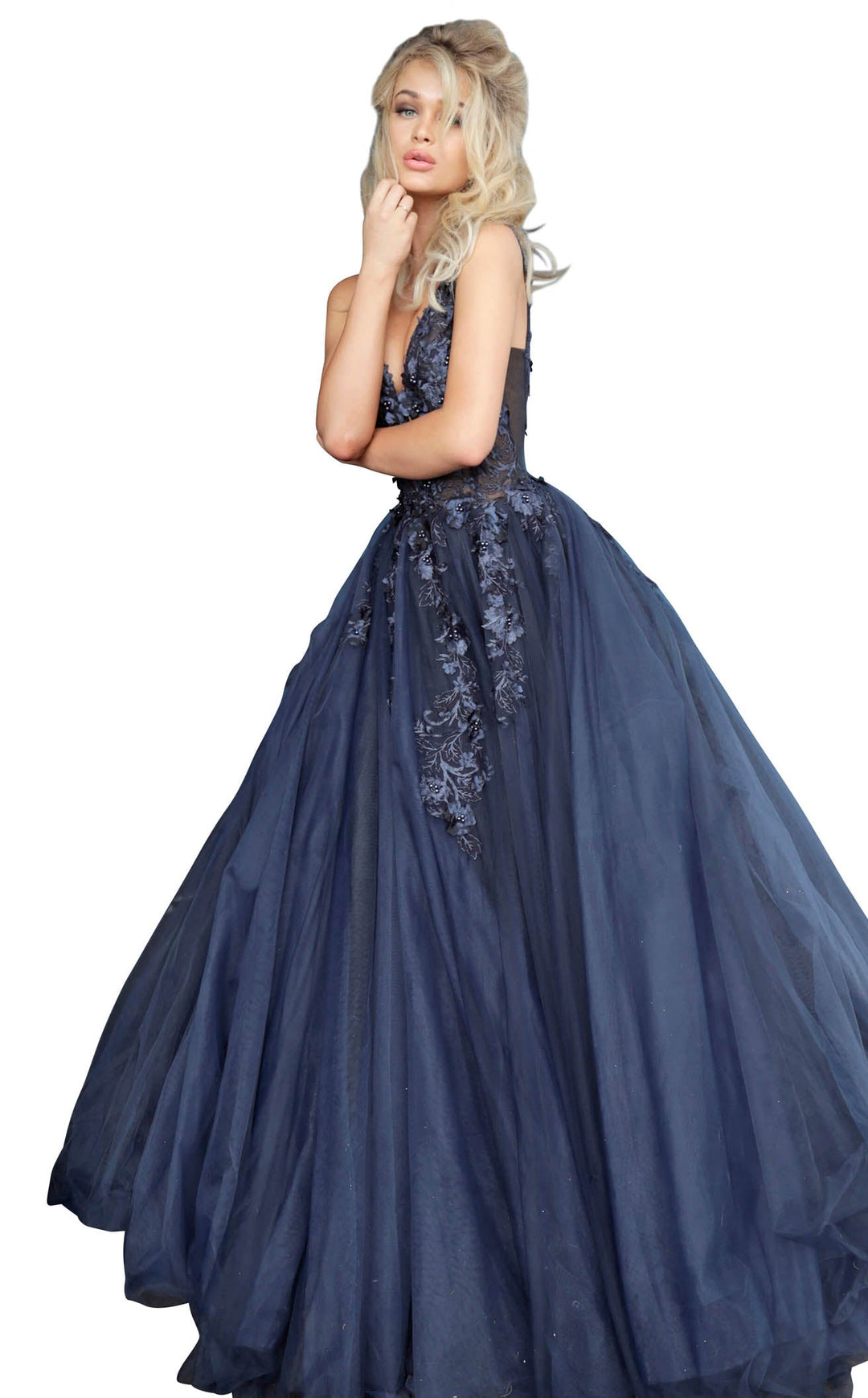 Jovani 55634 Navy/Black