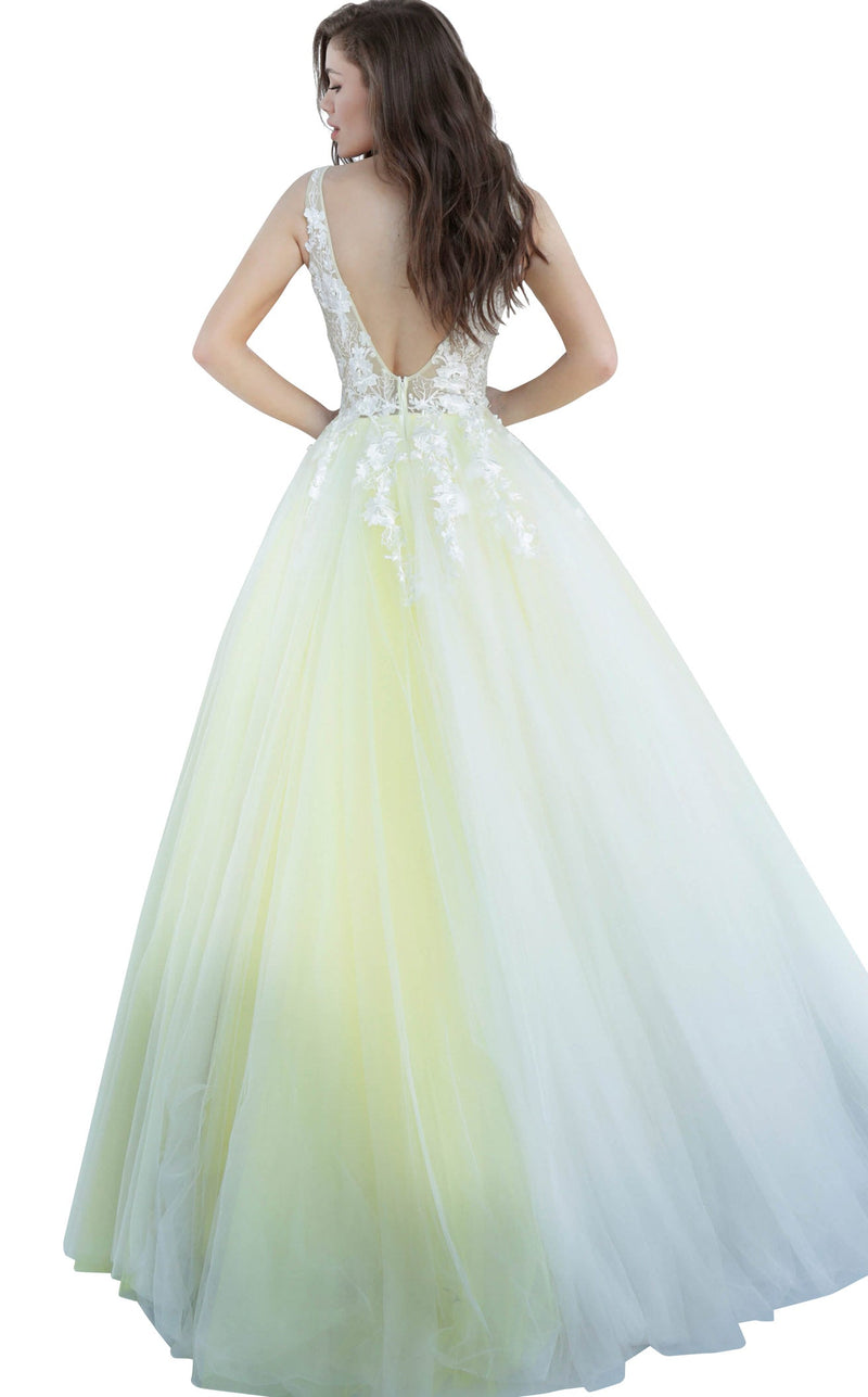 Jovani 55634 Off White Yellow
