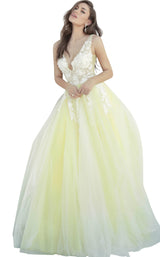 Jovani 55634 Off White Yellow