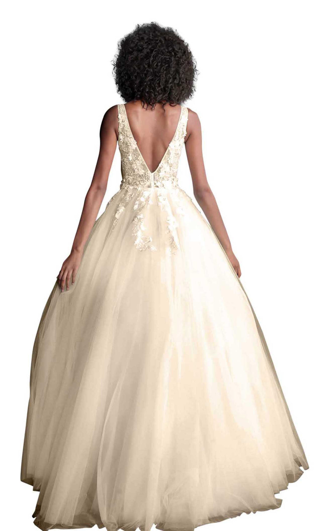 Jovani 55634 Off White/Blush