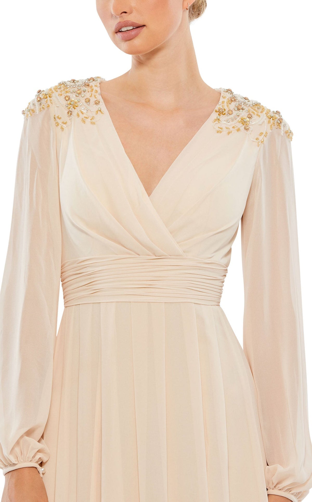 MAC DUGGAL エンベリッシュ モックネック ブラック ドレス Mac Duggal 55694 Dress | NewYorkDress.com