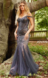 Jovani 55876 Charcoal-Nude