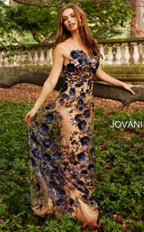 Jovani 56046BG Navy/Nude