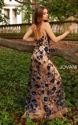 Jovani 56046BG Navy/Nude