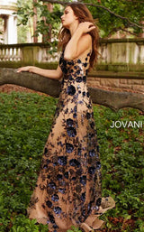 Jovani 56046BG Navy/Nude