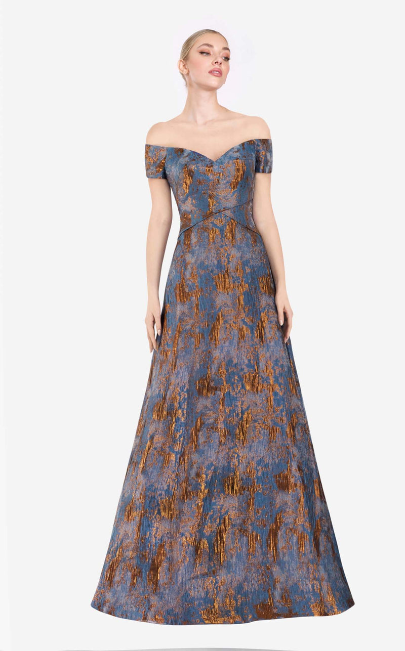 blue and bronze dress Stunning Bronze and Blue Floral Dress Designs