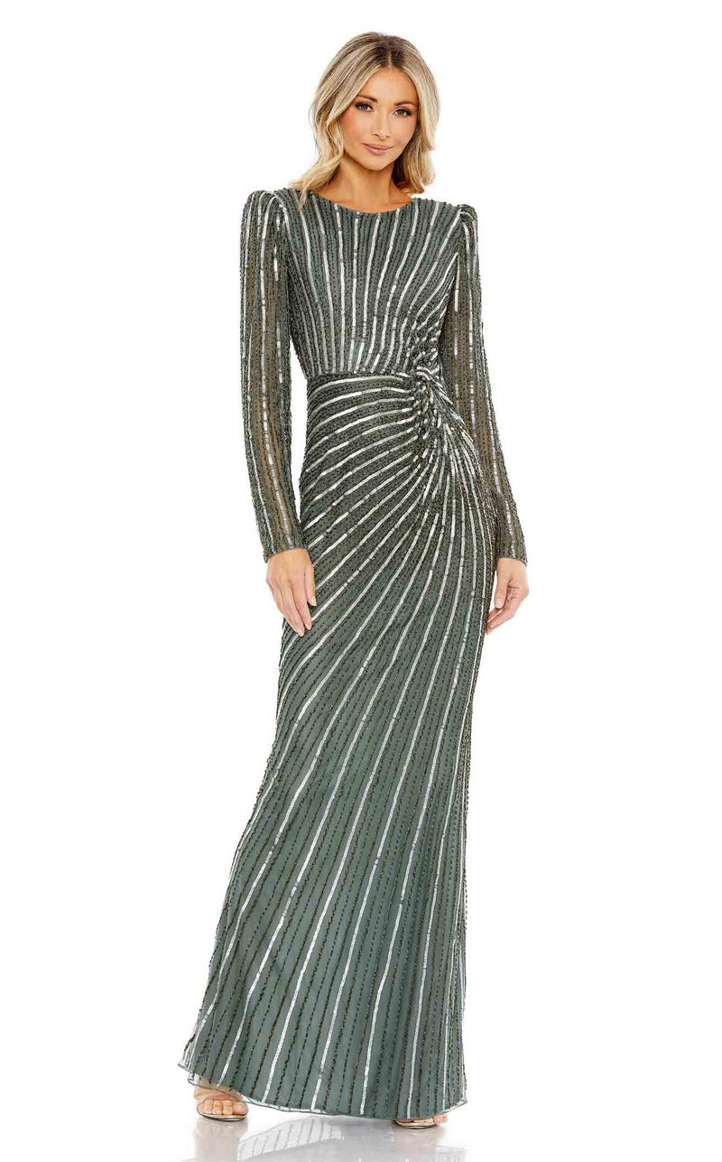 【Mac Duggal】長袖装飾ガウン NWT $998 Mac Duggal [ 14 ] 79358 Embellished Long Sleeve