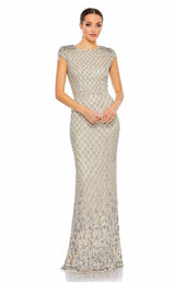 Mac Duggal 5642 Dress Silver-Nude