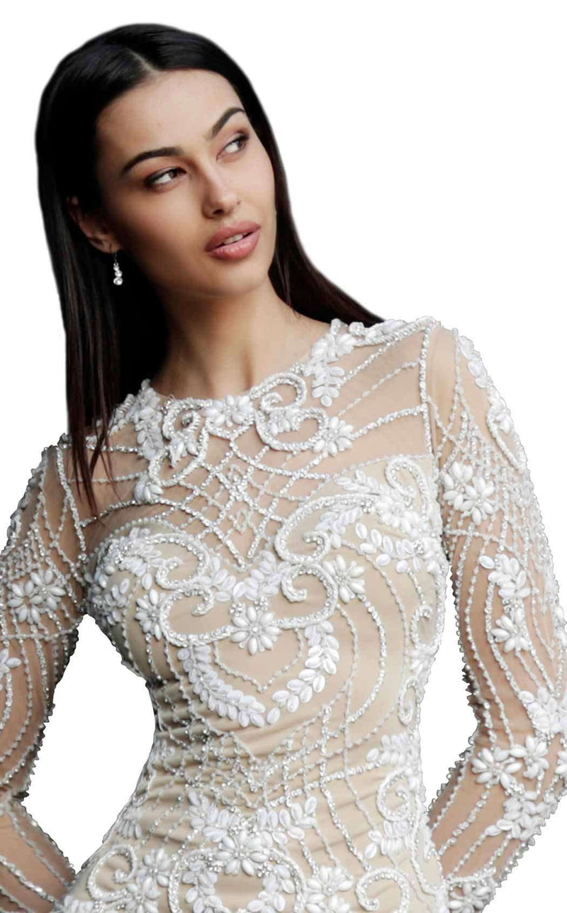 Jovani 57877 Ivory/Nude