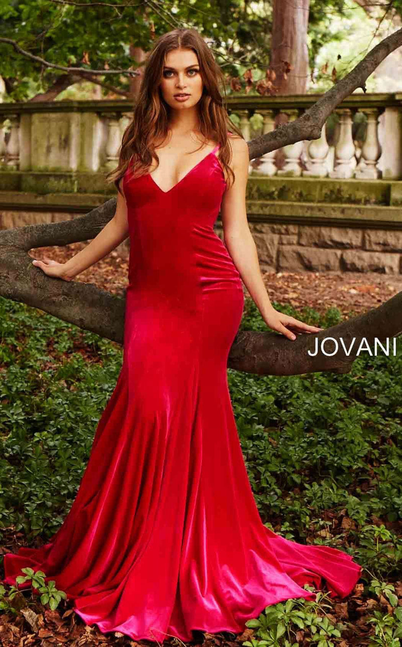 Jovani 57900 hot pink front