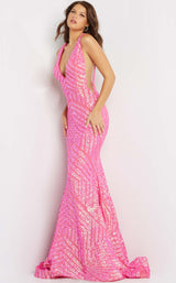 Jovani 59762 Neon Hot Pink