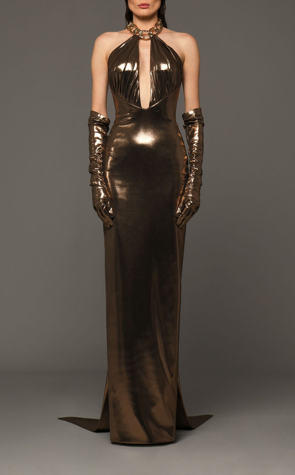 brown latex dress Jean Louis Sabaji 60041 Premium Latex Fashion 2023 FLIRTY PARTY NH 5 Outfits Blair Waldorf Fit:Slim Fit