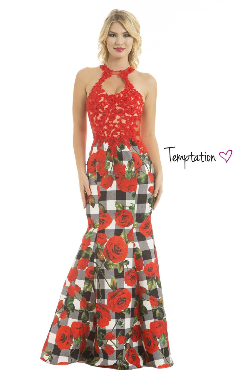 Temptation Dress 6006 Red Print