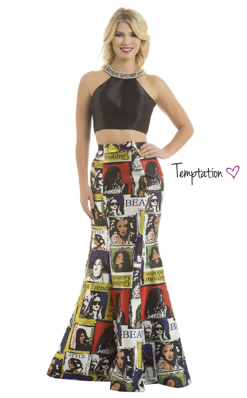 Temptation Dress 6033 Black Print