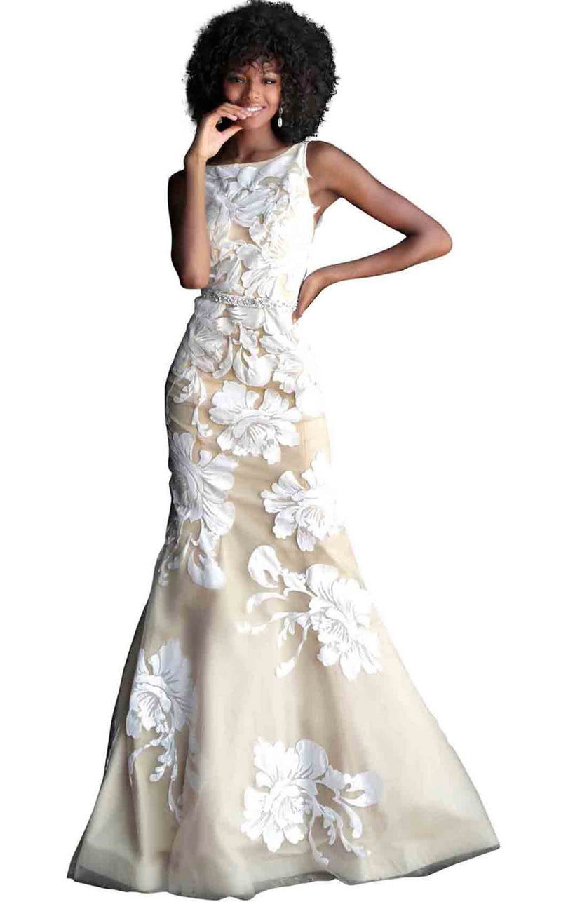 Jovani 61962BG Nude-White