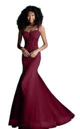 Jovani 62523 Burgundy-Burgundy