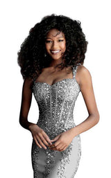 Jovani 62523BG Nude/Silver