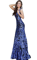 Jovani 63349BG Black/Royal