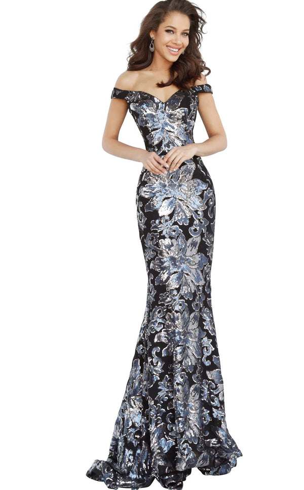Jovani 63516BG Black/Gunmetal