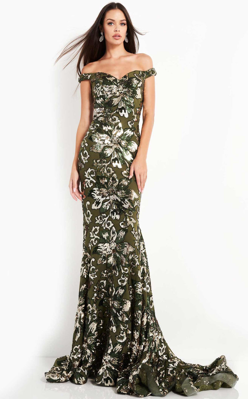 Jovani 63516BG Green-Gold