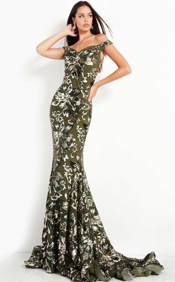 Jovani 63516BG Green-Gold