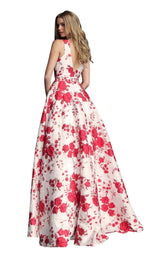 Jovani 64141BG Ivory-Red