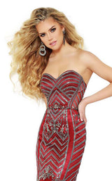 Jasz Couture 6429 Burgundy-Gunmetal