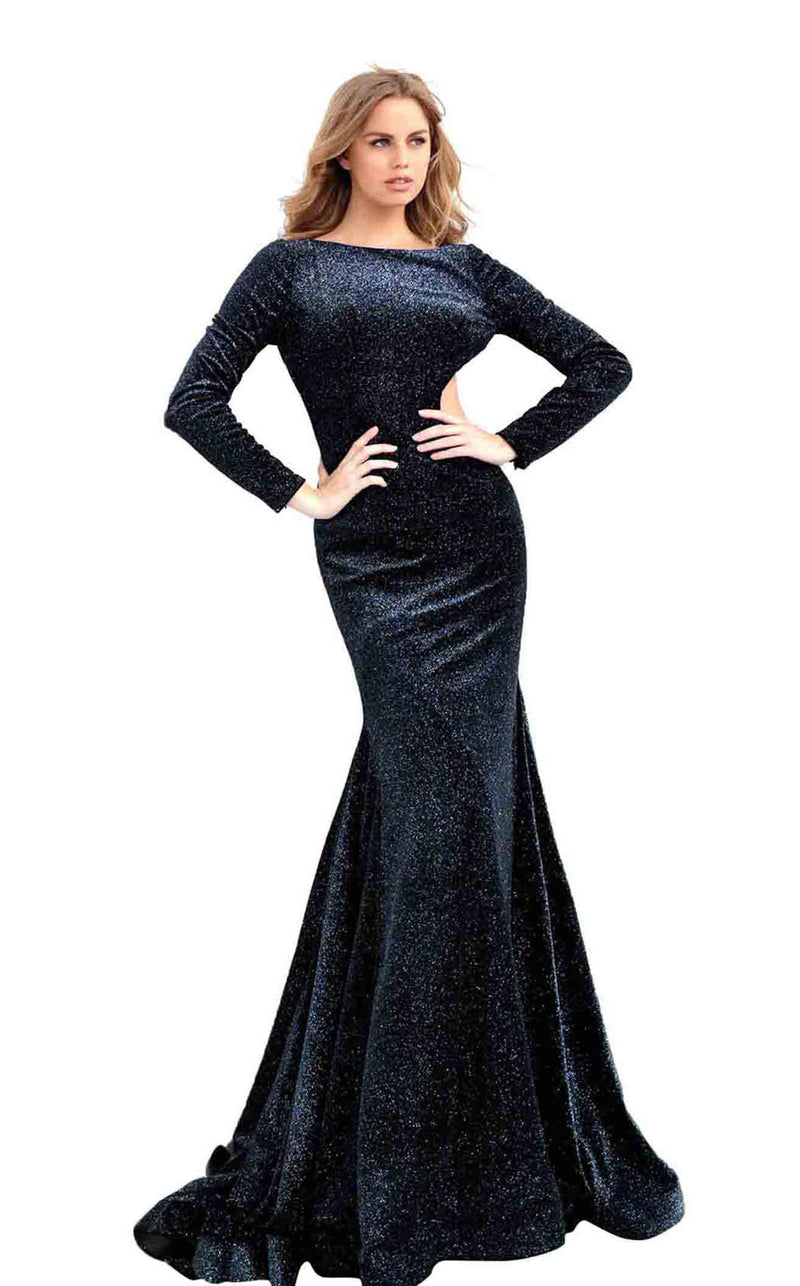 Jovani 64562 Black/Blue